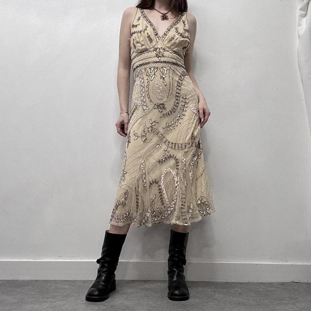 Sheer beaded floaty embelished dress