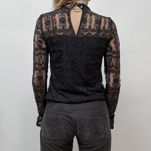 Sheer lace black blouse