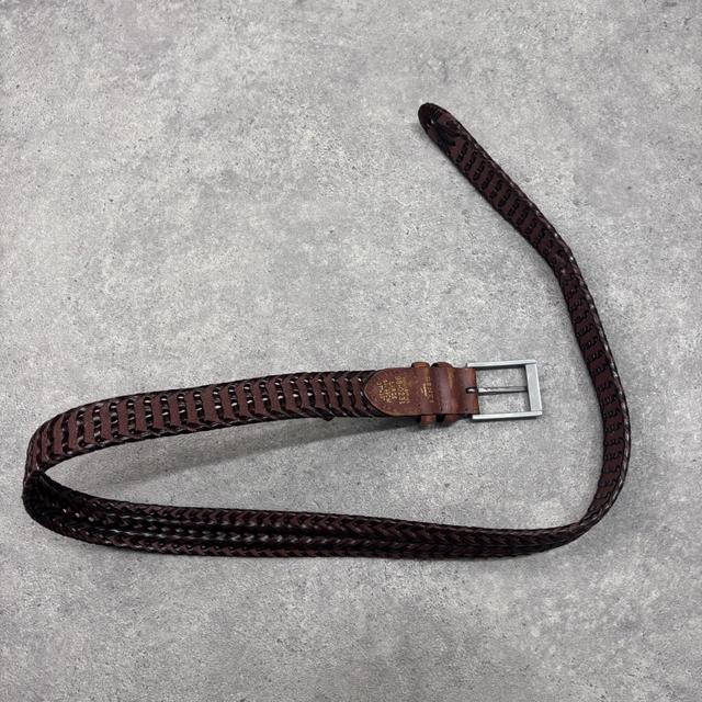 Brown woven leather belt