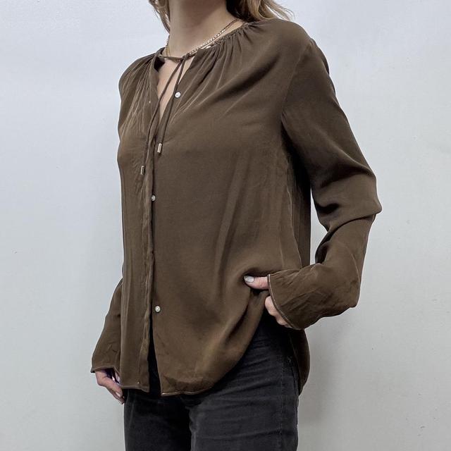 Brown silk floaty blouse