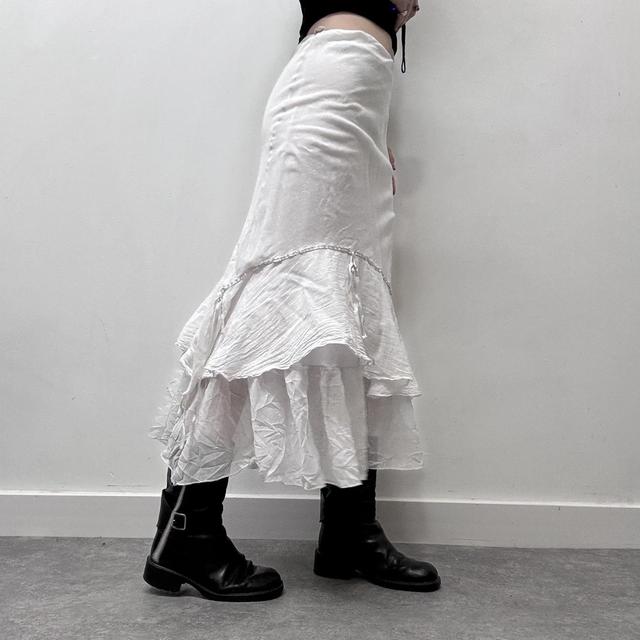 White layered sheer cotton fairy skirt