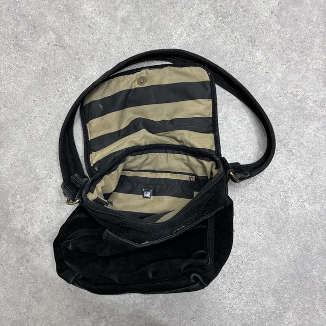 Black suede shoulder bag