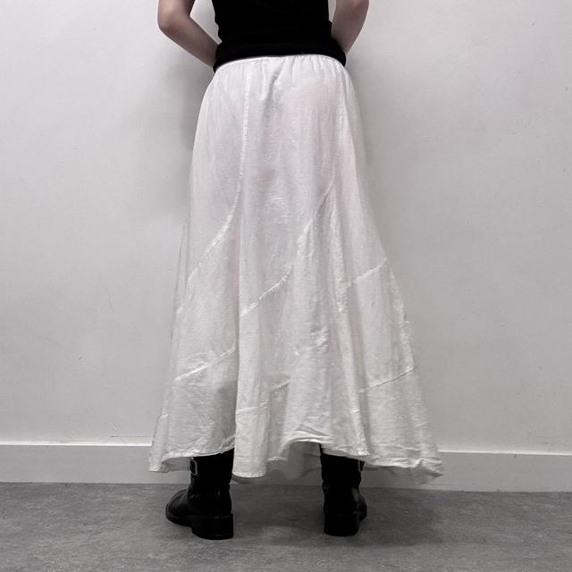White lace embroidered maxi skirt