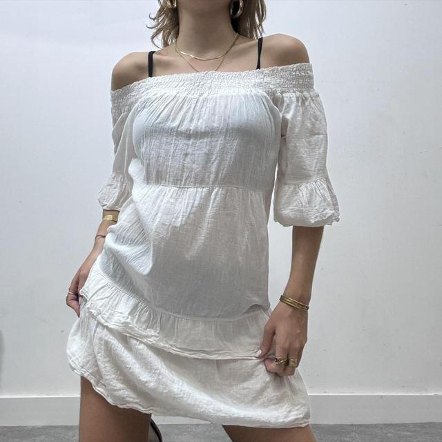Sheer white cotton dress