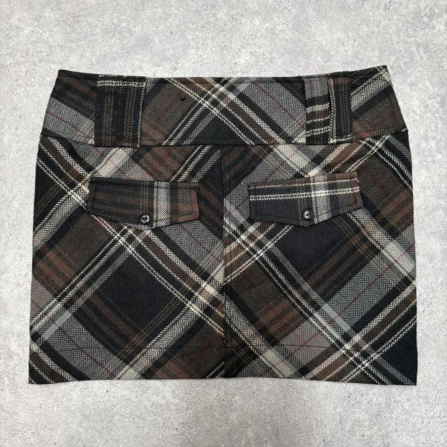 Tartan printed mini skirt