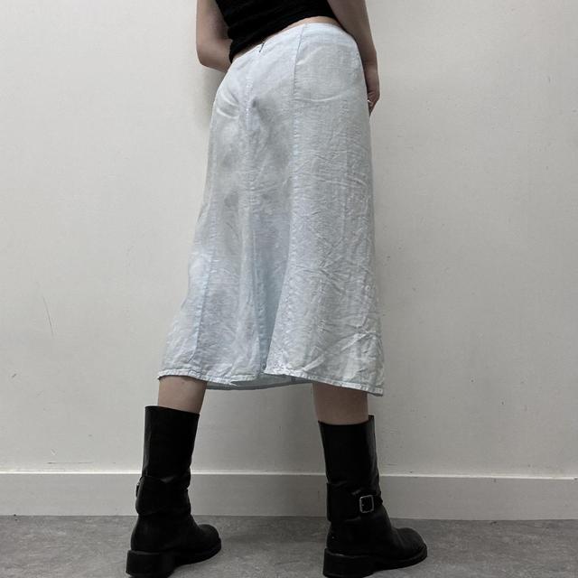 Pale blue linen bias cut skirt