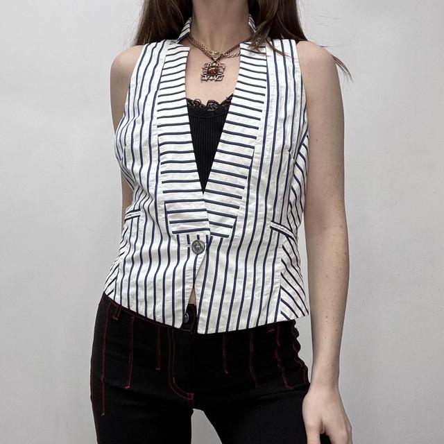 Fitted pinstripe fitted waistcoat