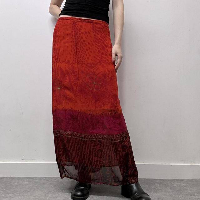 Patterned summer maxi skirt