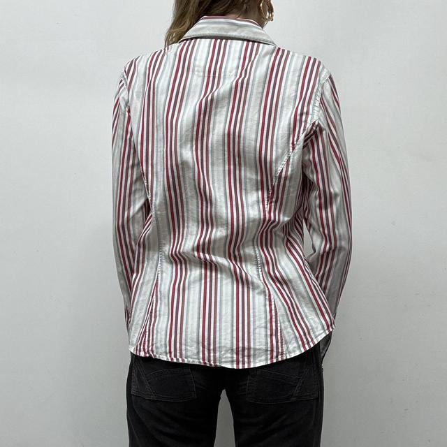 Y2k office fitted pinstripe shirt