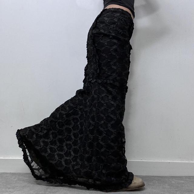 Black lace gothic maxi skirt