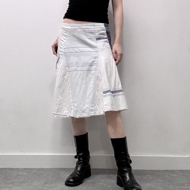 Archival pinstripe patchwork summer skirt