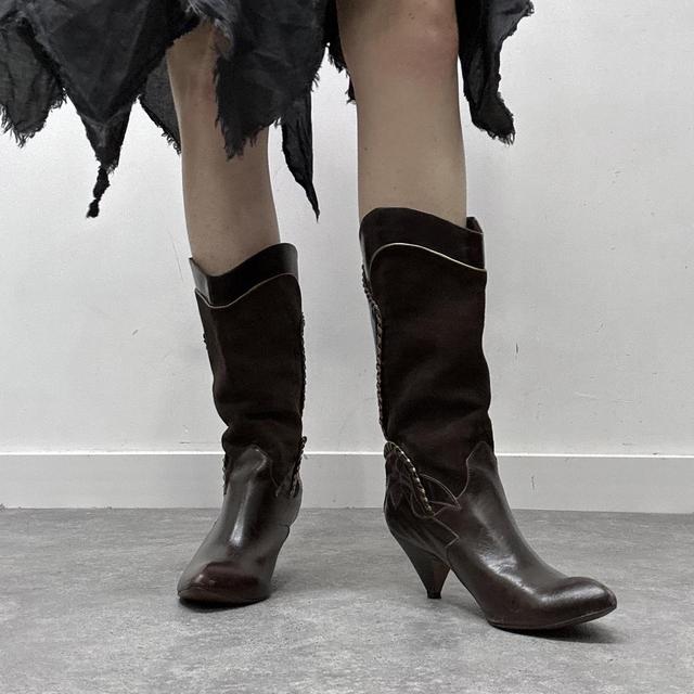 Eyelet studded boots
