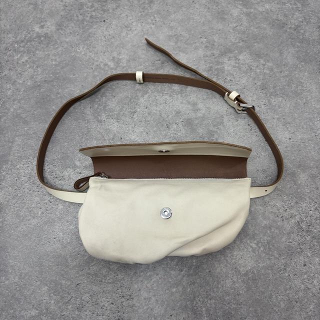 COS cream leather crossbody bag