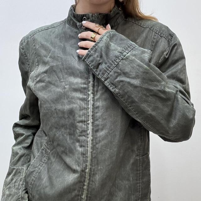 Distressed biker bomber jacket