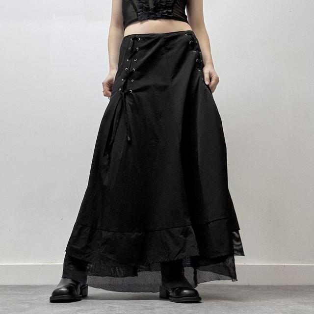 Grunge corset tech maxi skirt