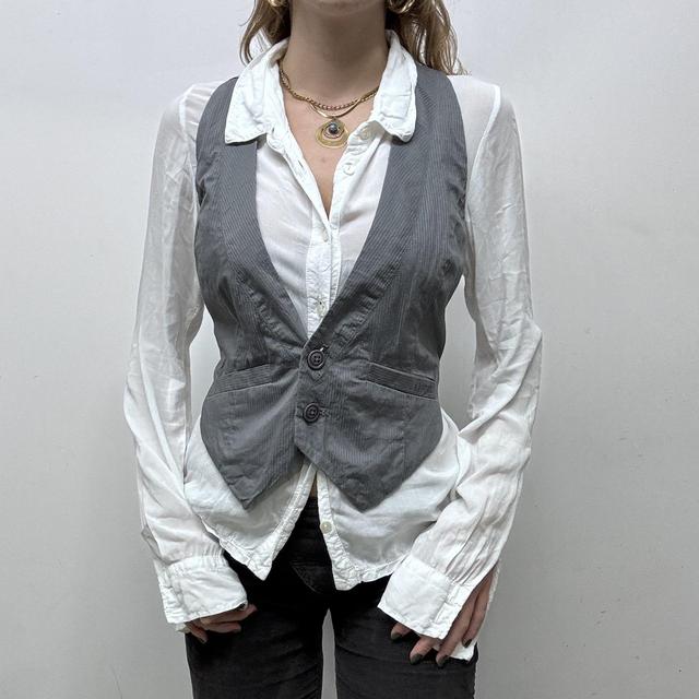 Diesel pinstripe grey waistcoat