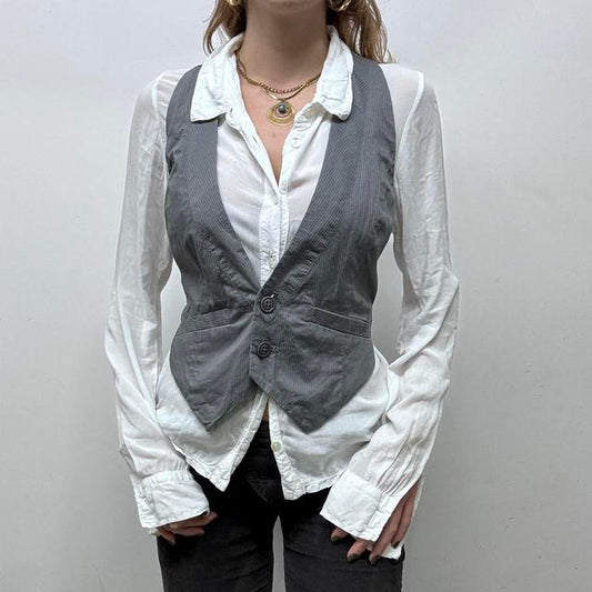 Diesel pinstripe grey waistcoat