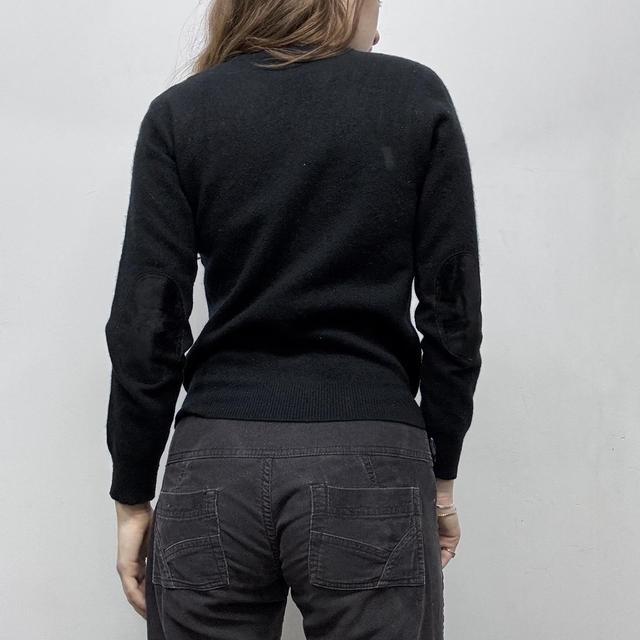 Black soft cashmere knitted jumper