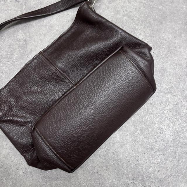 Dark brown leather slouchy shoulder bag