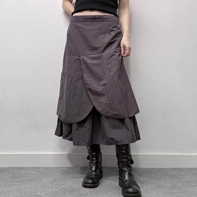 Grey pinstripe skirt