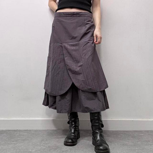 Grey pinstripe skirt