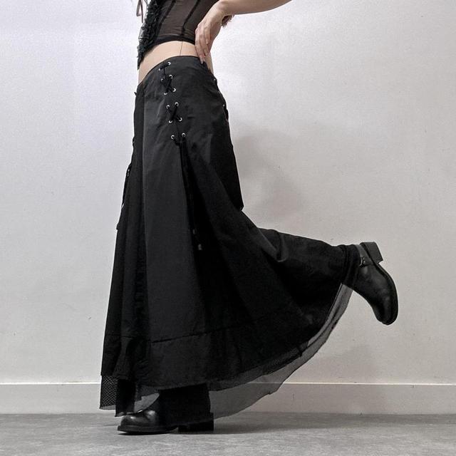 Grunge corset tech maxi skirt
