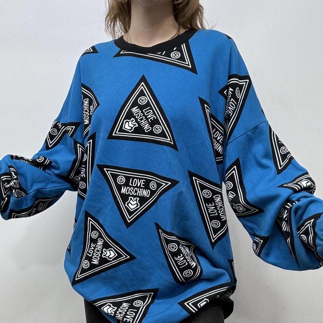 Oversized moschino printed jumper