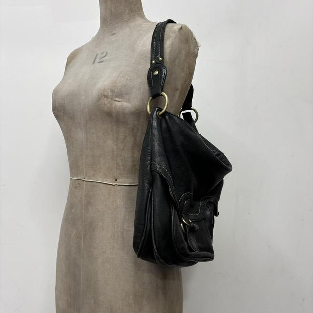 Black slouchy leather shoulder bag