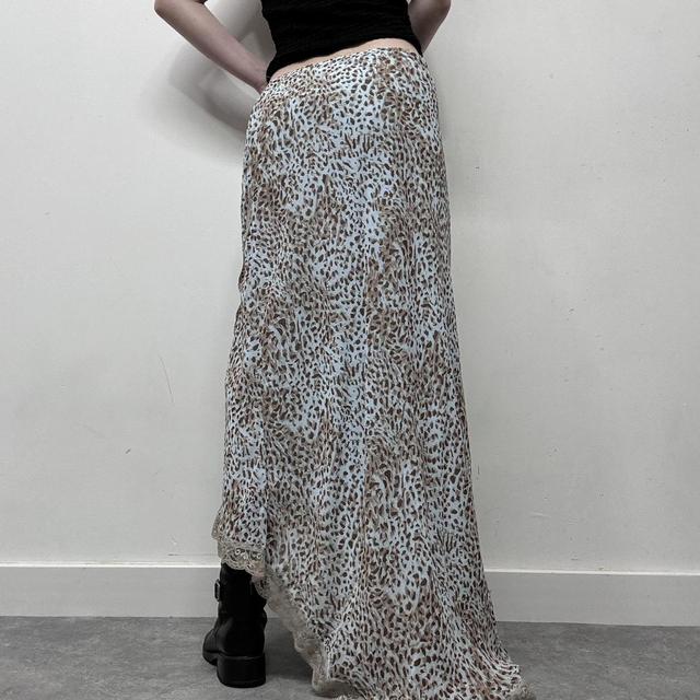 Leopard lace maxi skirt