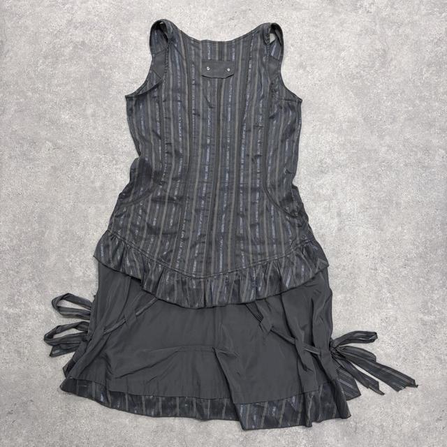 Pinstripe layered cargo dress