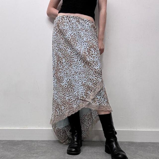 Leopard lace maxi skirt