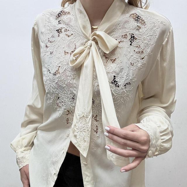 Silk lace vintage blouse