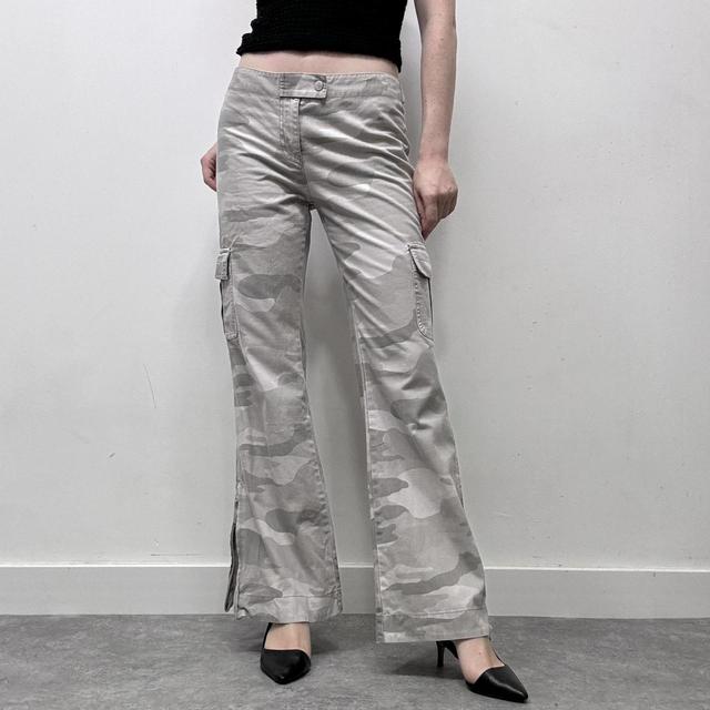 Camo print flared jeans