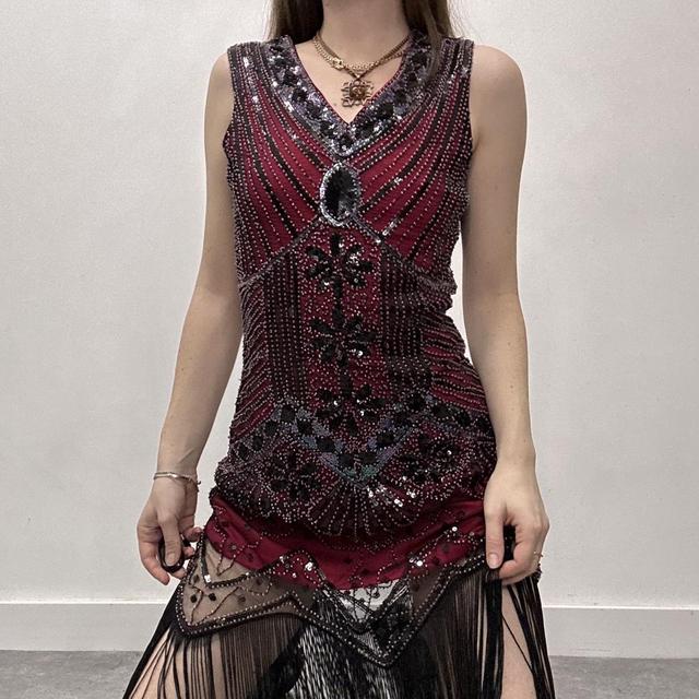 Beaded tassel flapper dress