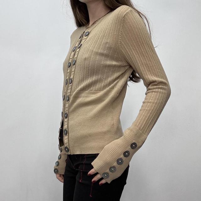 Tan knit button cardigan