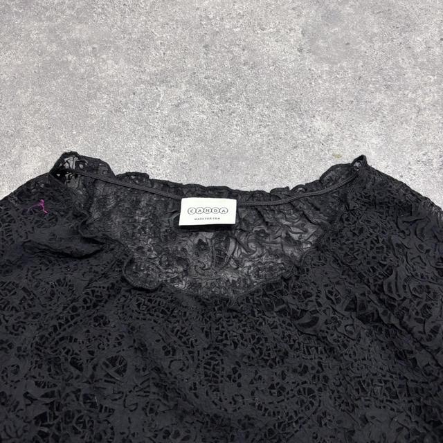 Sheer black flared gothic blouse