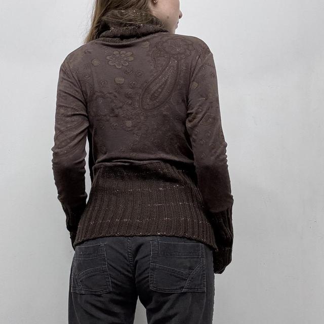 Brown mohair knit paisley fairy jumper