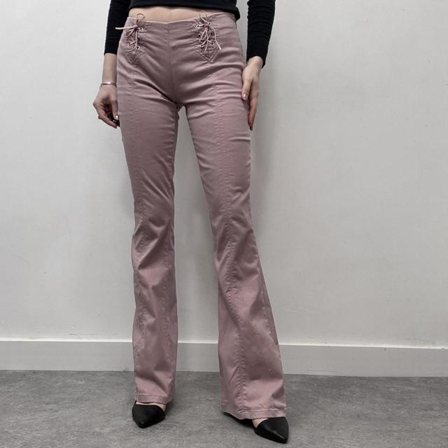 Pink corset flared jeans