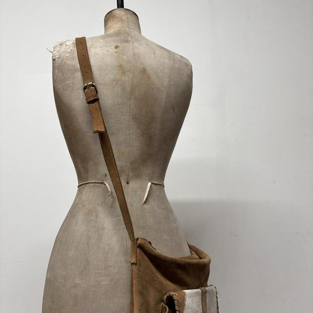 Cow hide leather satchel bag