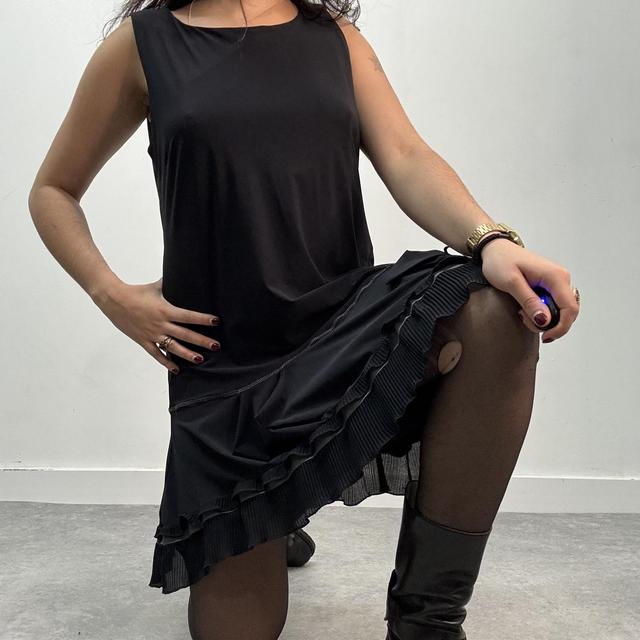 Black ruffle cop copine dress
