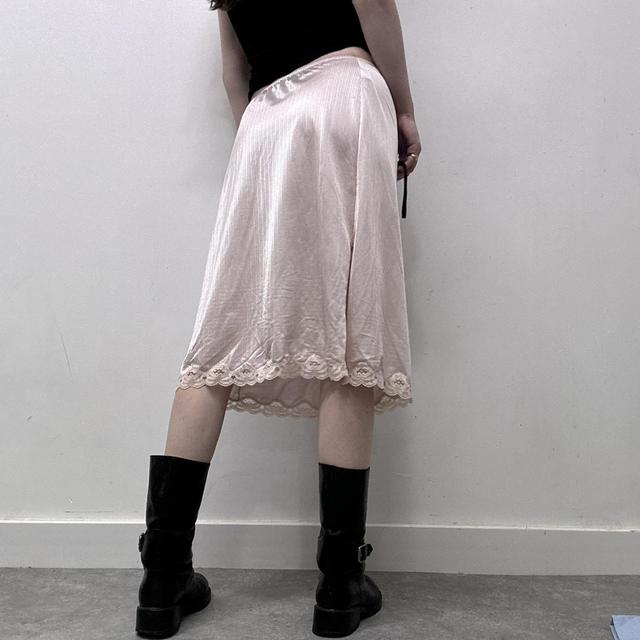 Coquette pink lace slip skirt