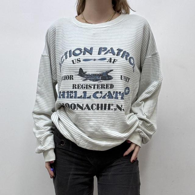 Pinstripe graphic cotton sweatshirt
