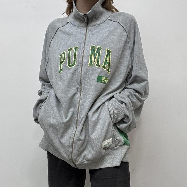 Oversized graphic Puma zip sweatshirt