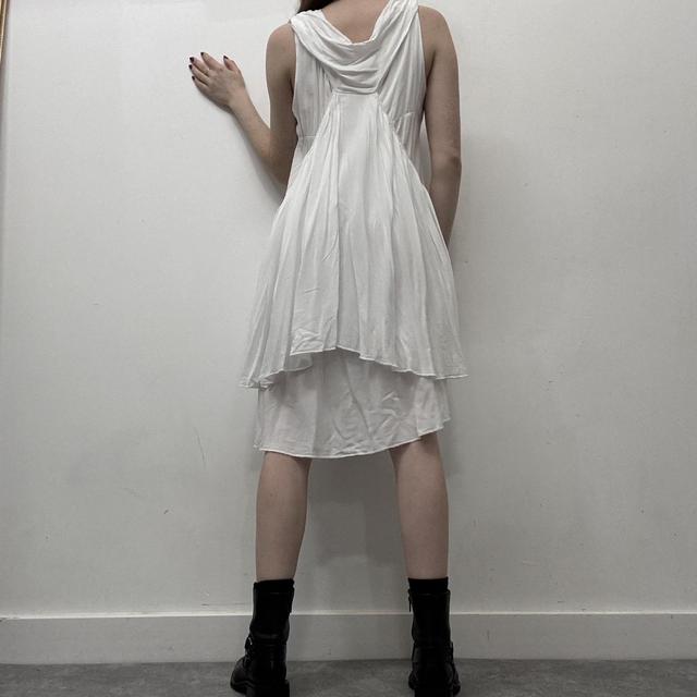 White drape layered dress