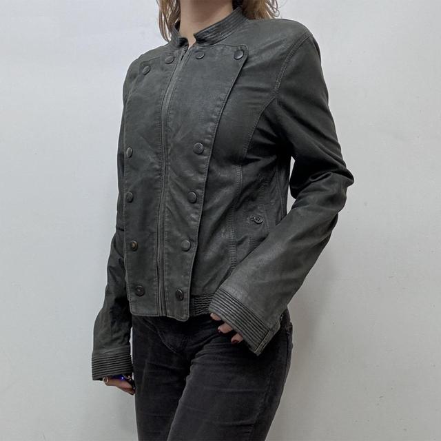 Leather grunge steampunk jacket