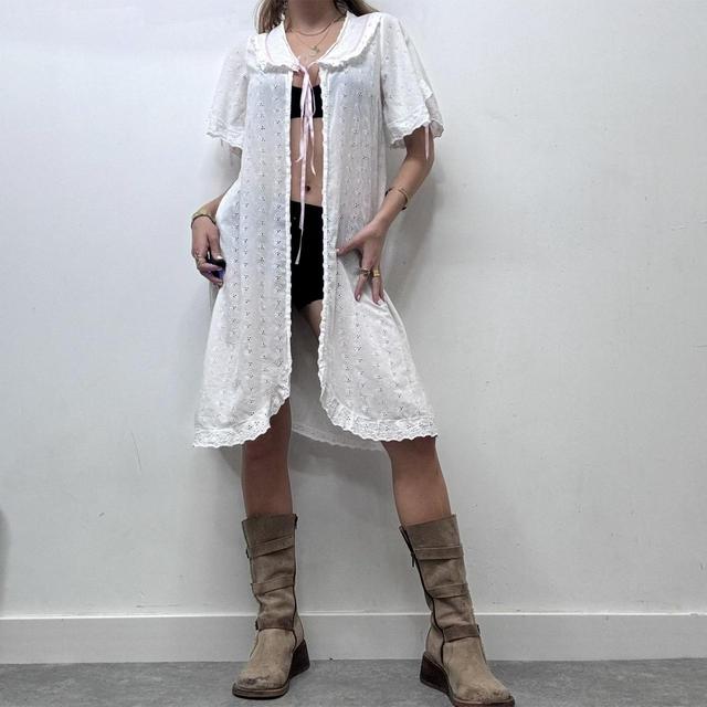 White cotton coquette midi dress