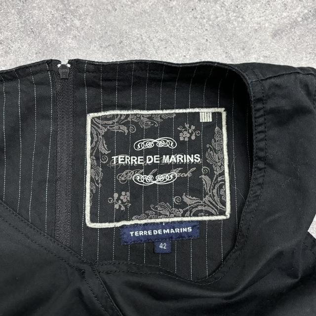 Pinstripe black tech dress