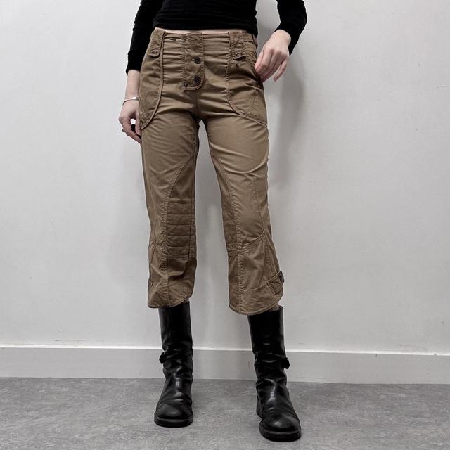 Tan brown cropped flare utility pants