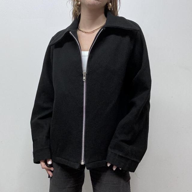 Black wool minimlaist jacket