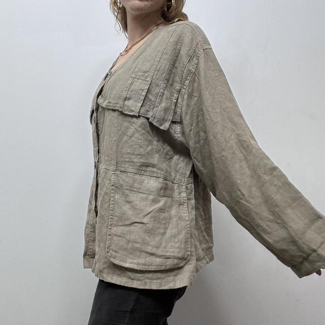 Khaki cargo oversized slouchy jacket
